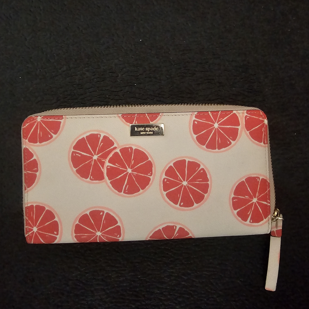 Kate Spade Citrus Print Wallet in Cream and Red